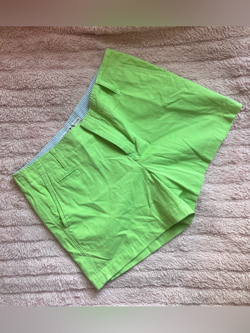 Tommy Hilfiger Bright Lime Green Cotton Shorts | Size 10 | NWT | Preppy Summer